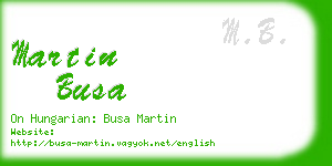 martin busa business card